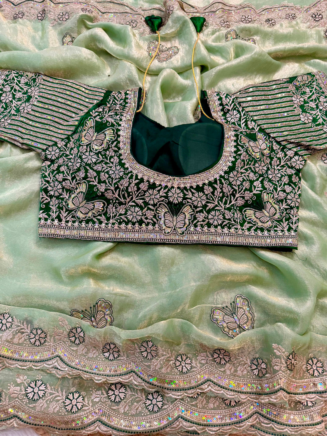 Premium Soft Net Saree with Elegant Sequins Embroidery Work & Designer Net Blouse | Party Wear, Wedding & Festive Collection