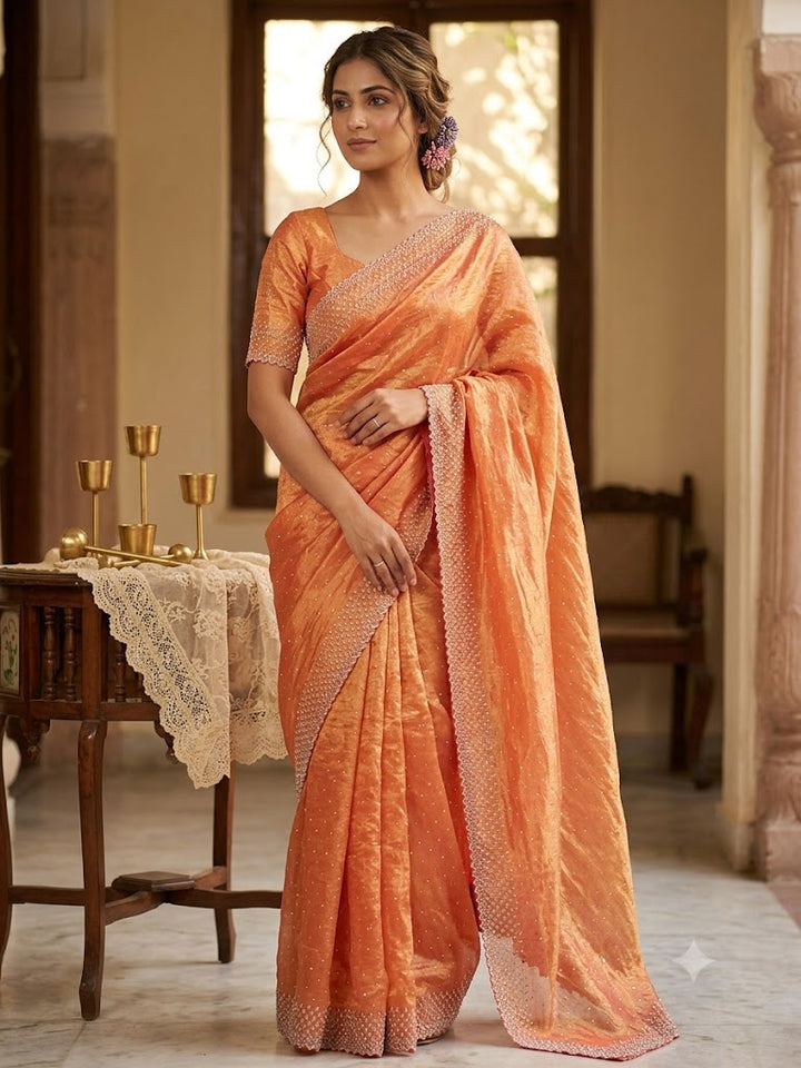 Festive Collection Space Silk Saree with Rich Jarkan Craftsmanship
